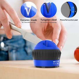 Mini Two Stage Kitchen Knife Sharpener With Suction Pad